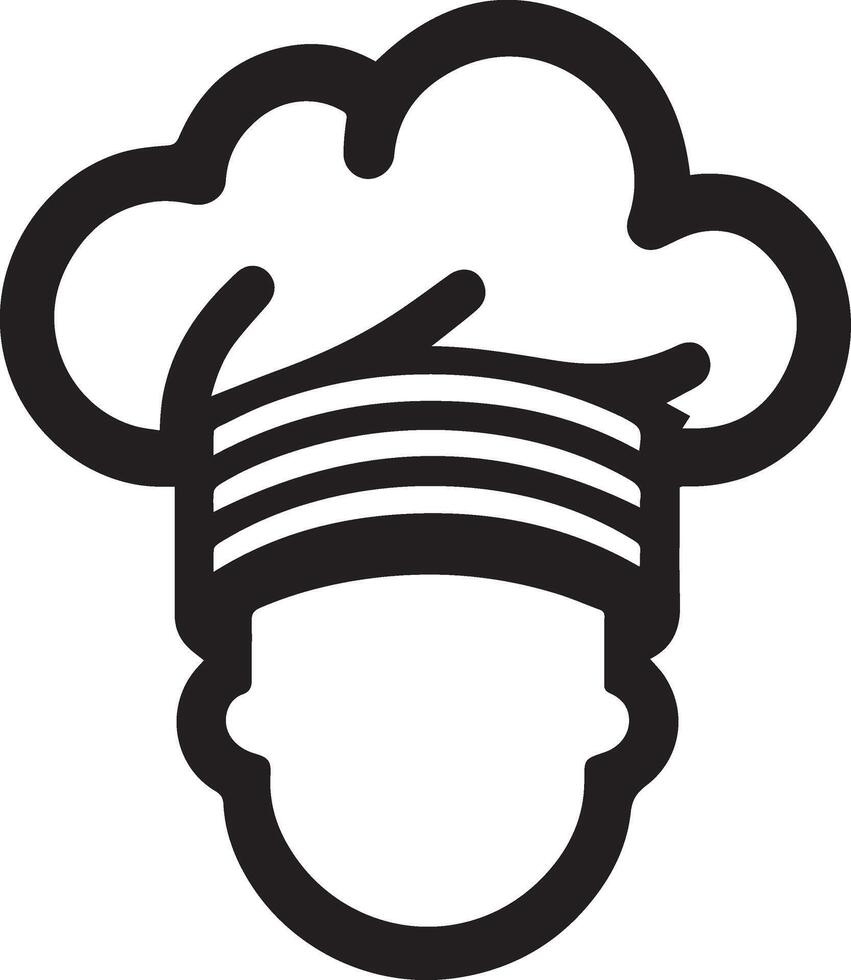 A black and white image of a chef hat vector