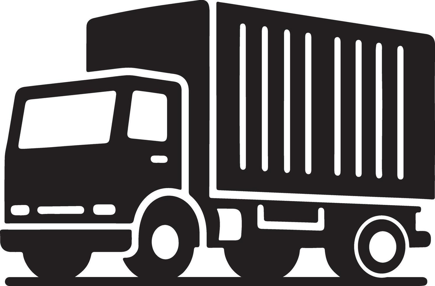 A black and white image of a truck vector