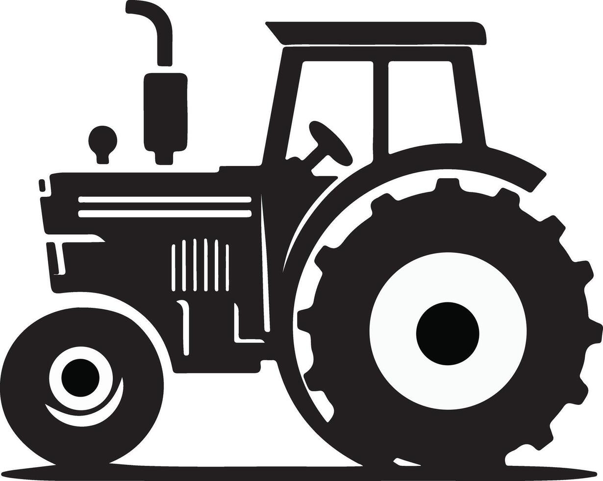 Tractor silhouette on white background vector