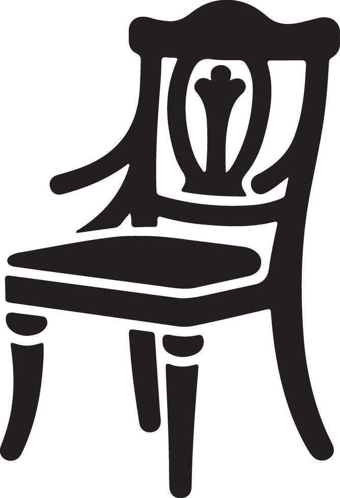 A black and white illustration of a chair vector