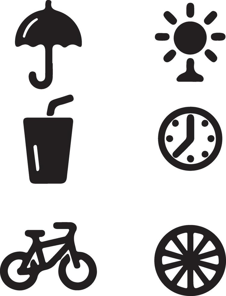 Various icons of different weather conditions vector