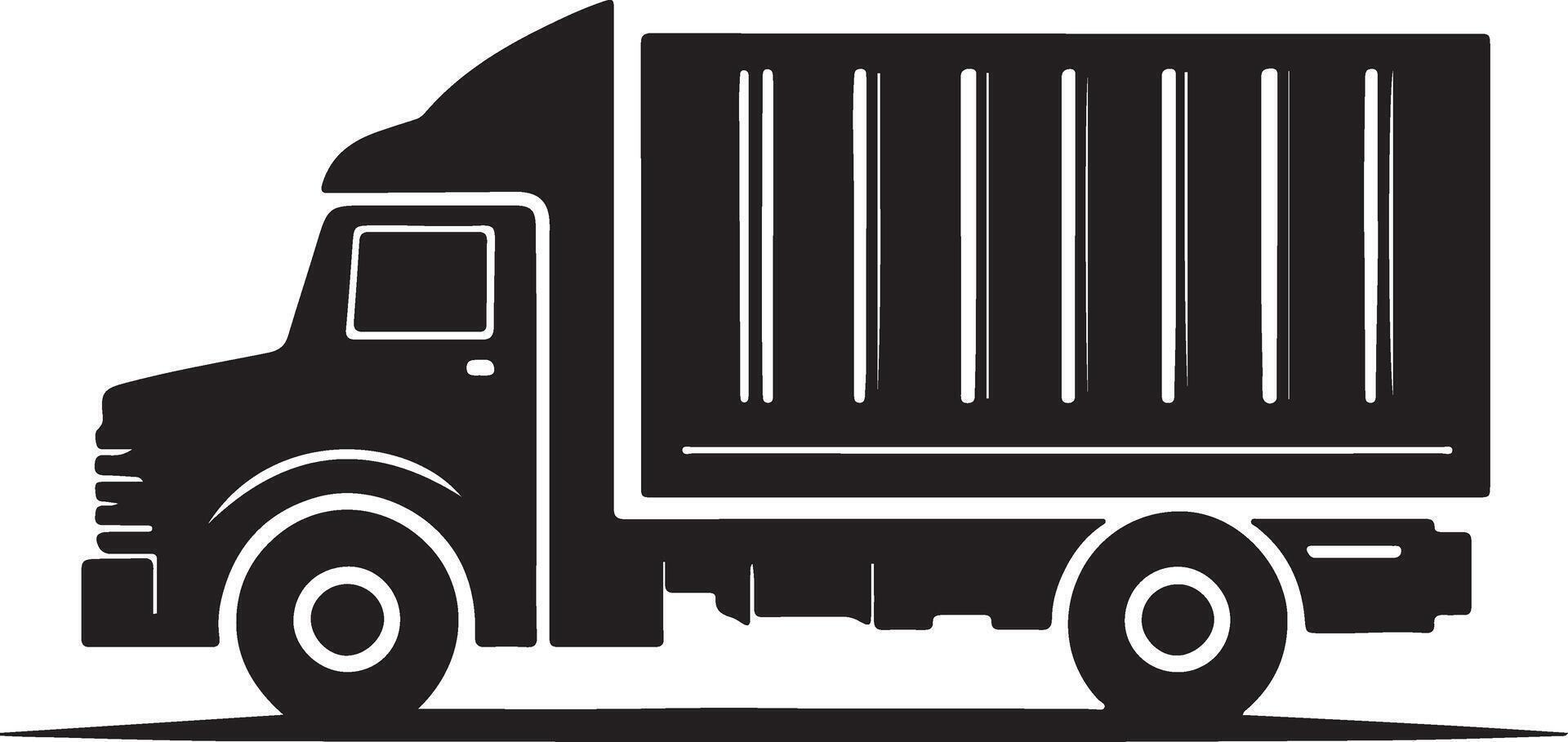 A black and white illustration of a truck vector