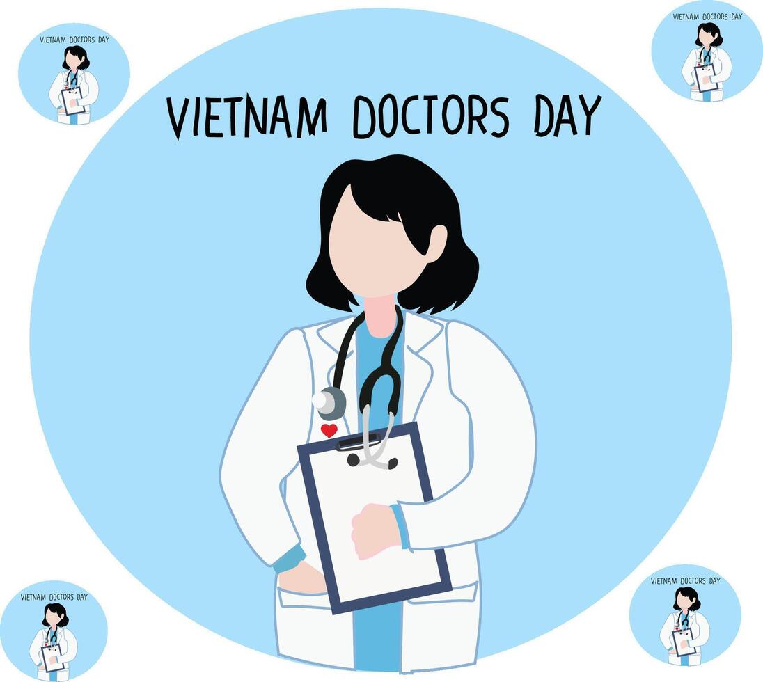 Vietnam doctors day with a woman in a lab coat vector