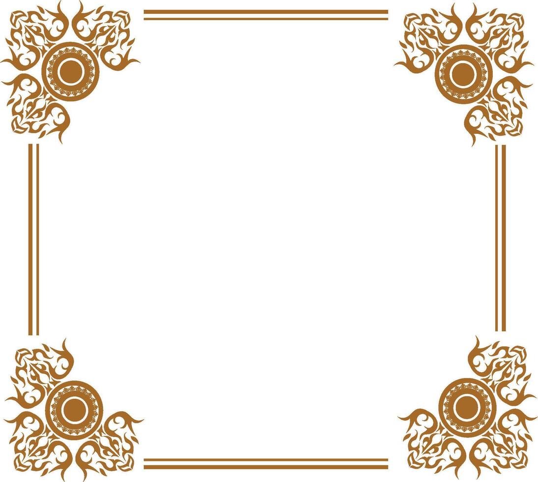 An ornate frame with a floral pattern vector