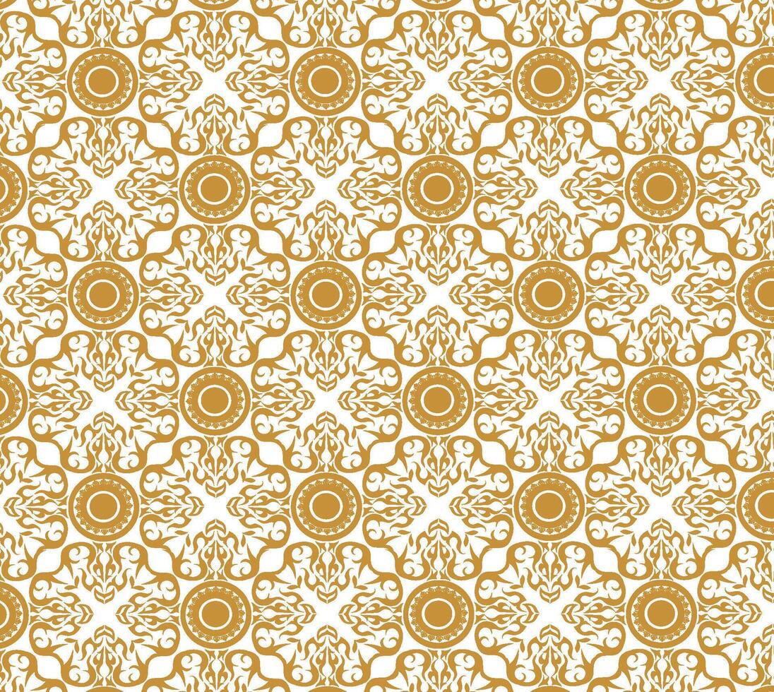 Golden floral pattern on white background vector