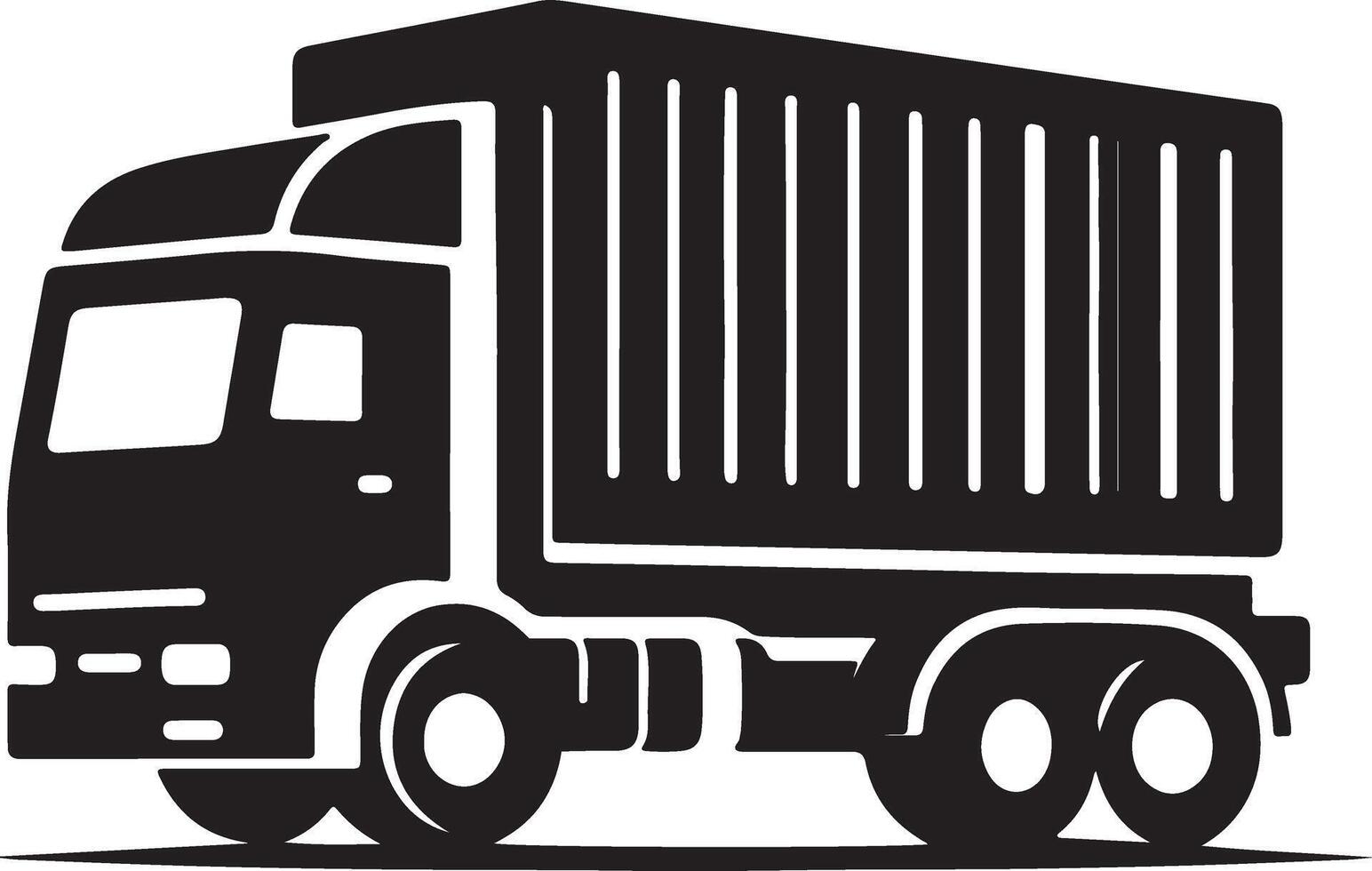 A black and white image of a truck vector