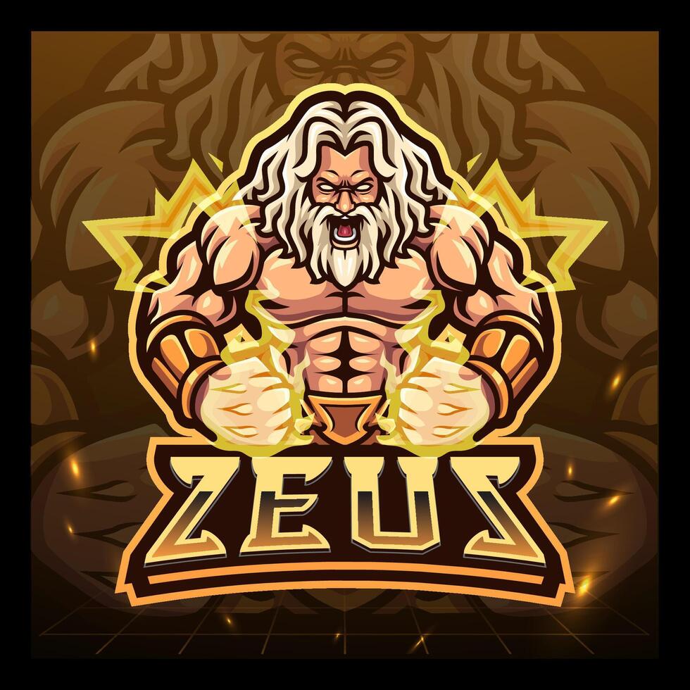 Zeus esport mascot logo design vector