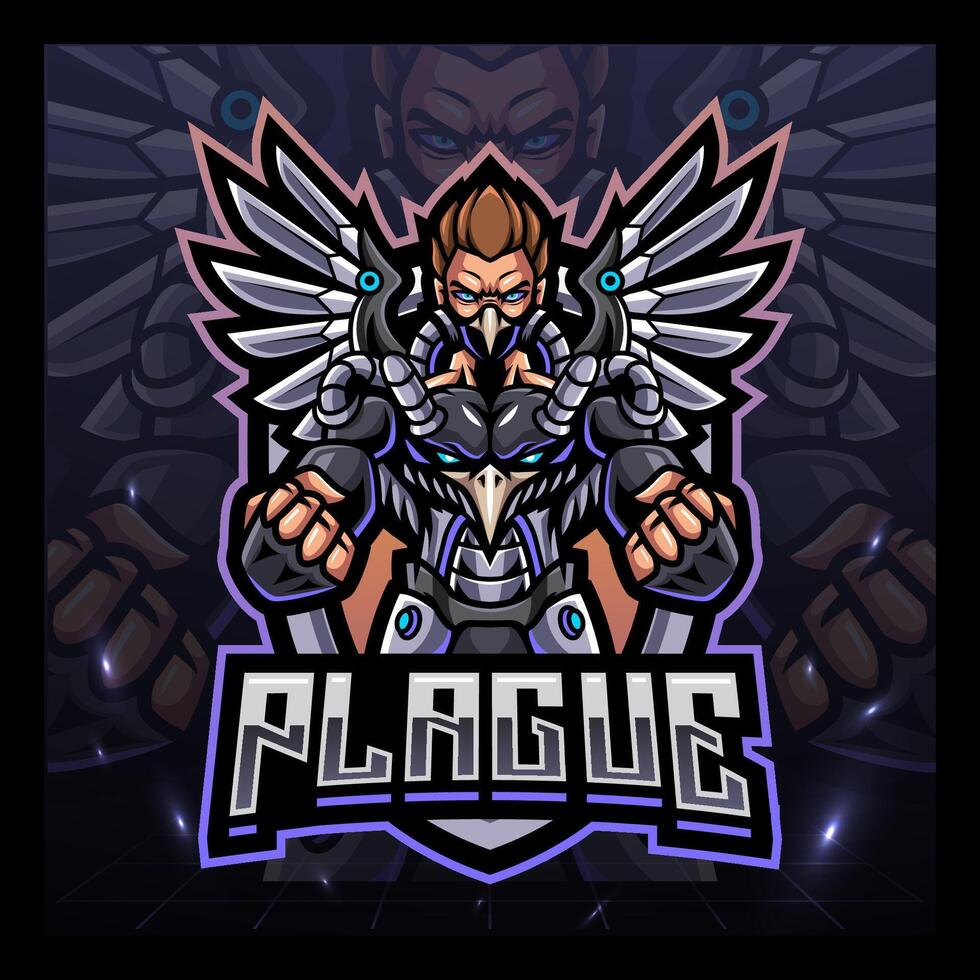 Doctor plague cyberpunk esport mascot logo design vector