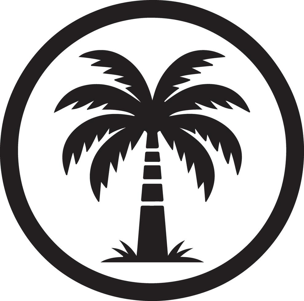 A black and white palm tree logo vector