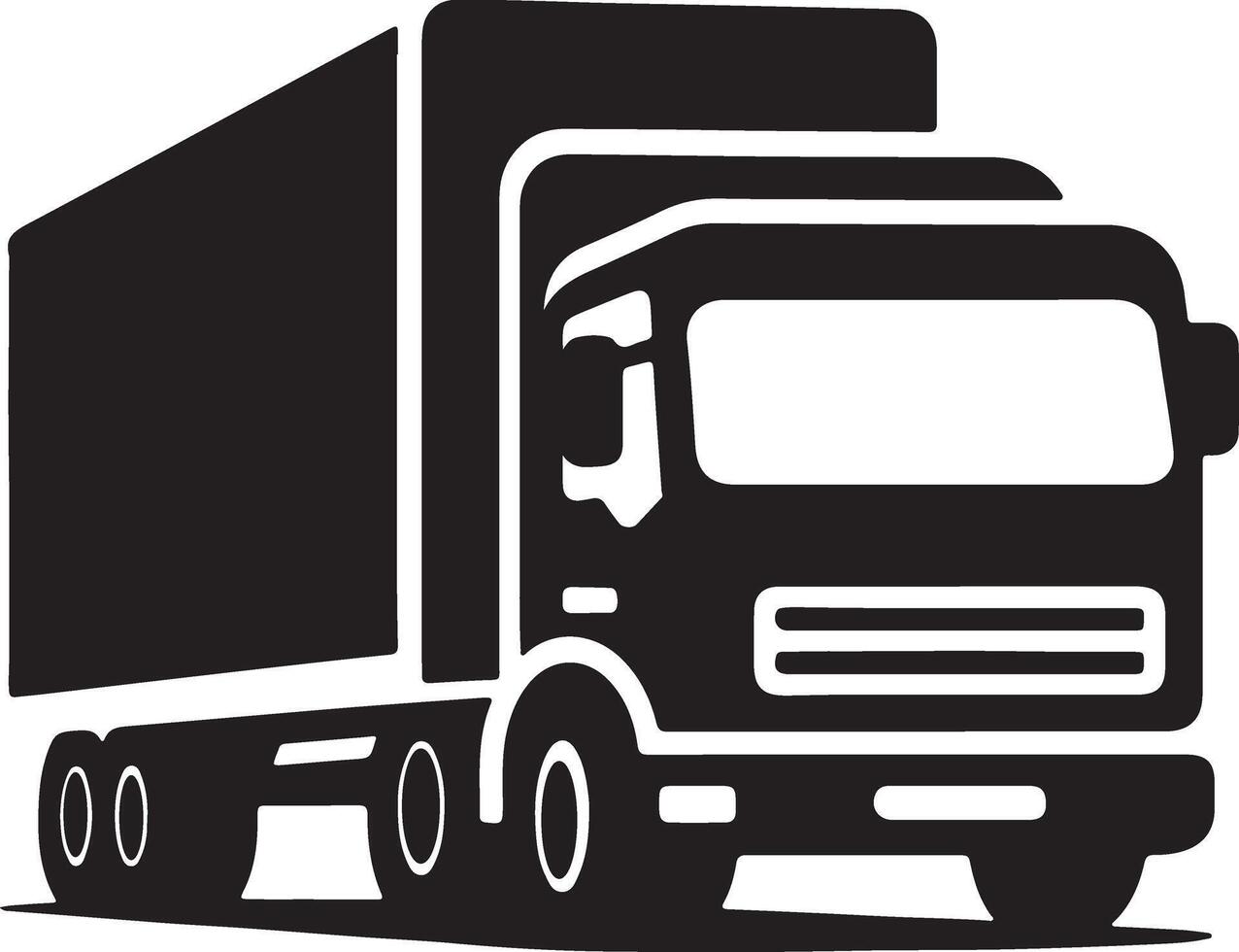 A black and white illustration of a truck vector