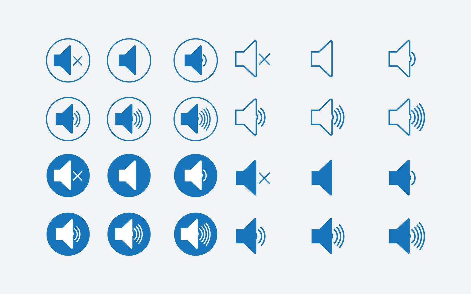 Blue color speaker sound icon symbol sign for loudspeakers and volume vector