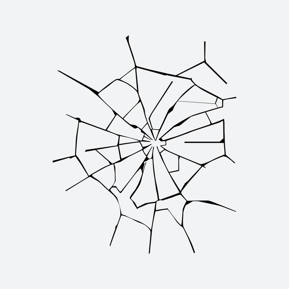 Broken Surface Illustration. Break Silhouette vector