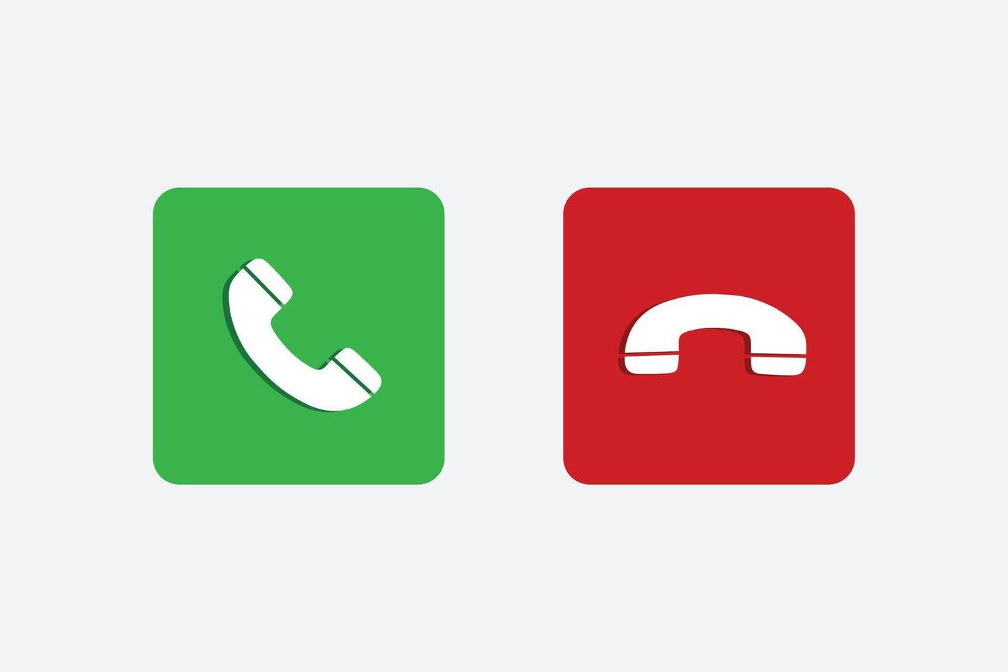 Phone call and end button icon, Phone call icon answer vector