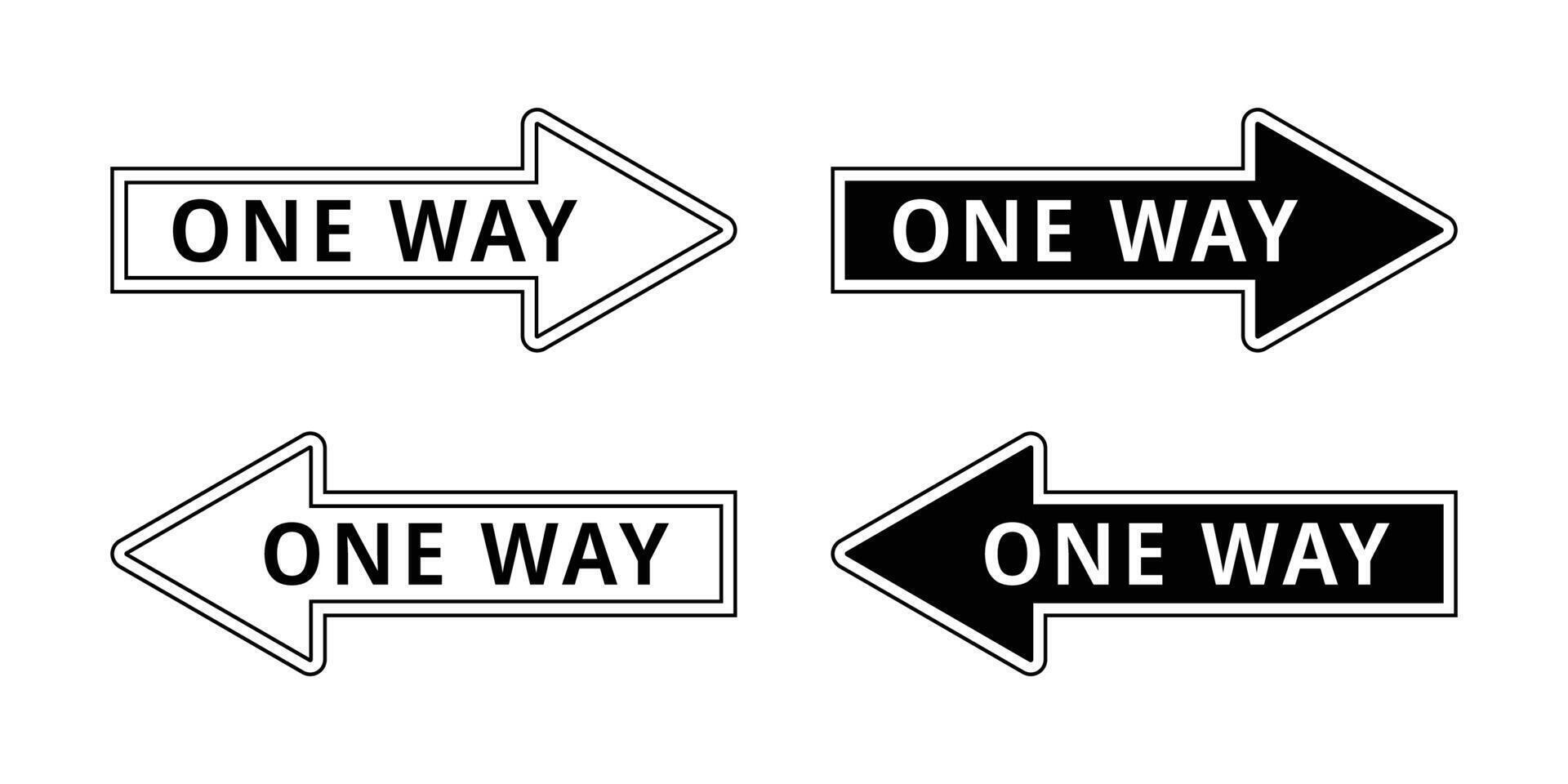 One Way Street Sign with Right and left Arrow vector