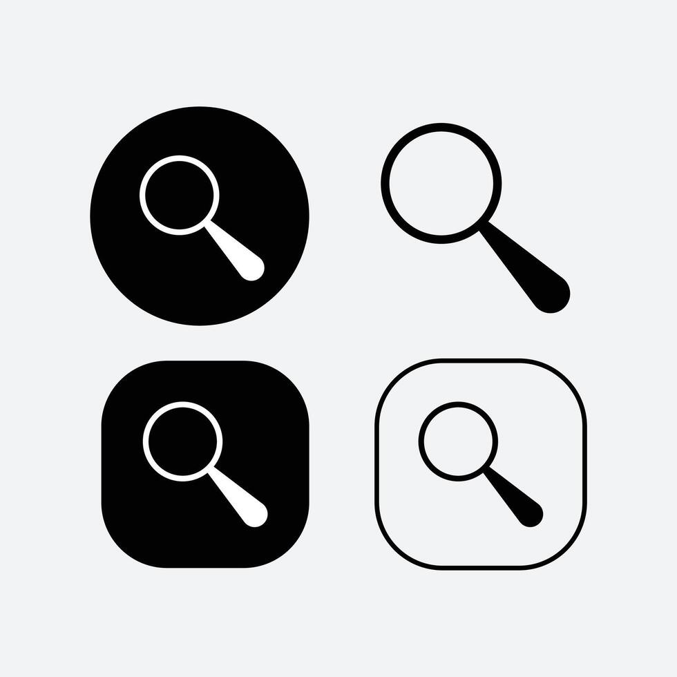 Search magnifying glass flat icon for apps, Magnifying glass set. Zoom symbol vector