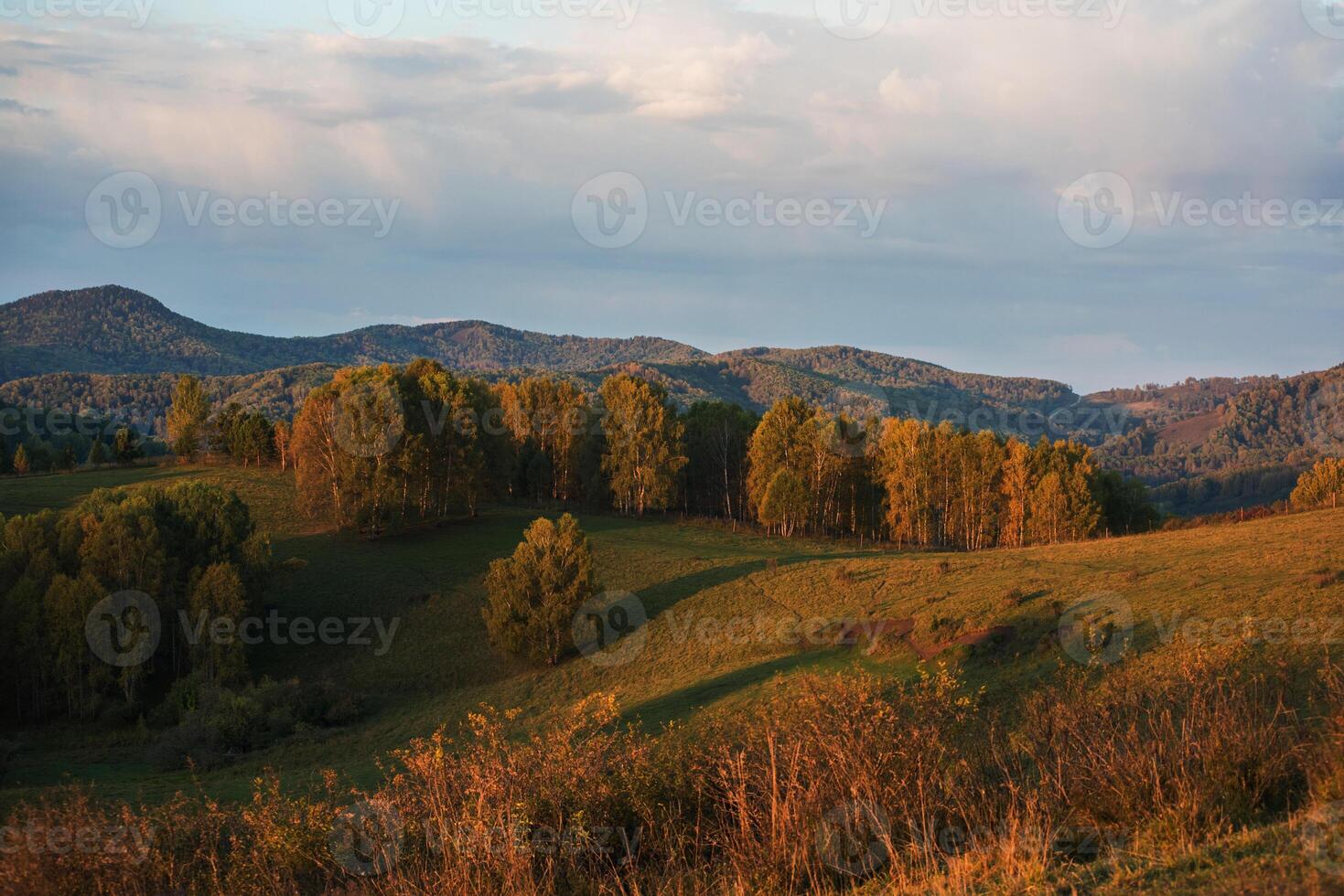 Beauty dawn in the mountains photo