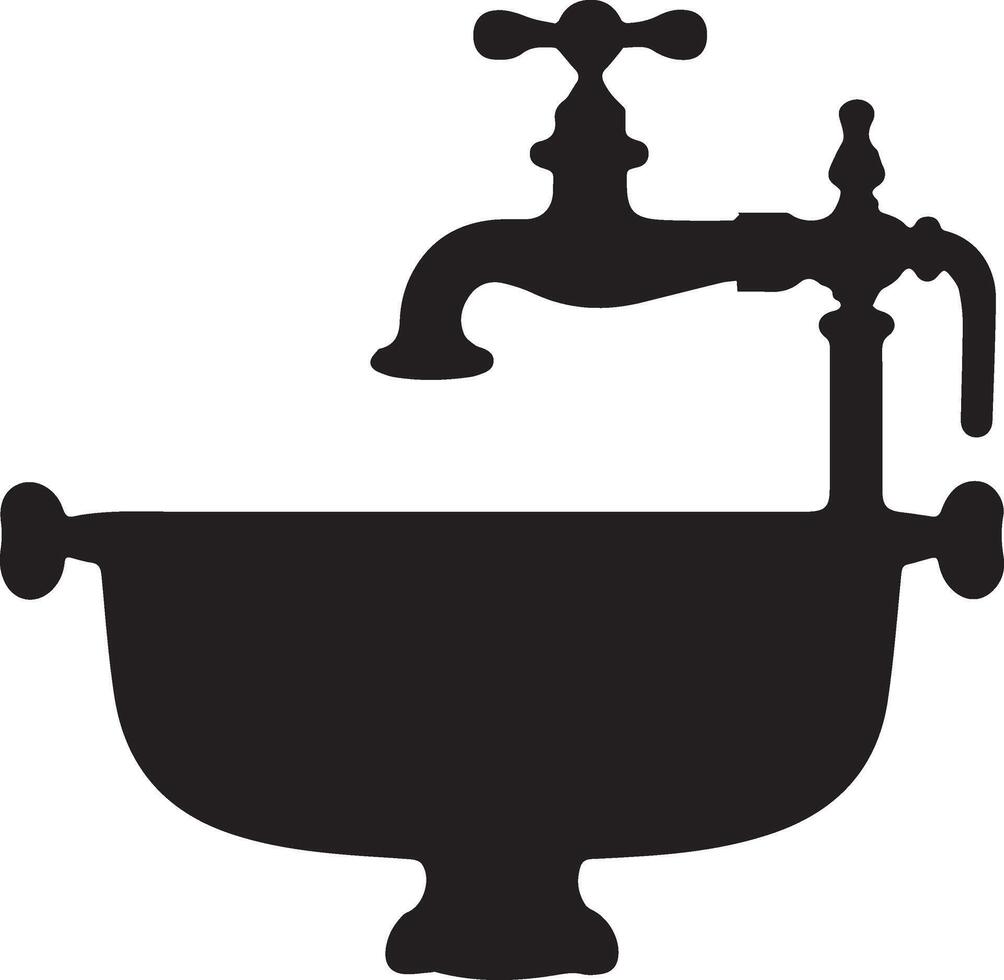 bathroom basins silhouette vector