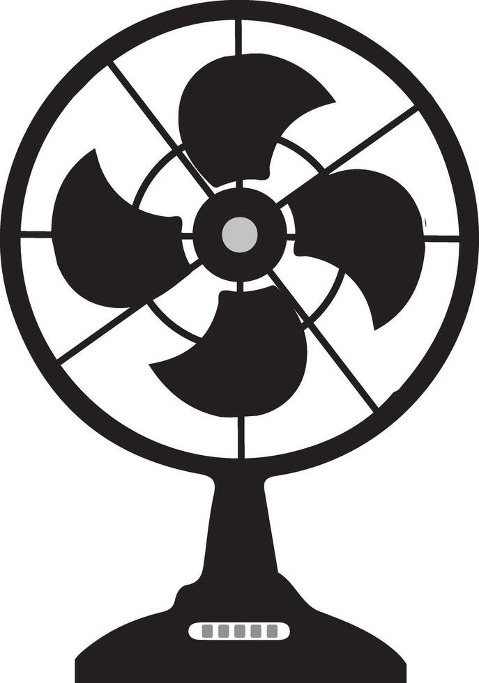 Table fan silhouette vector