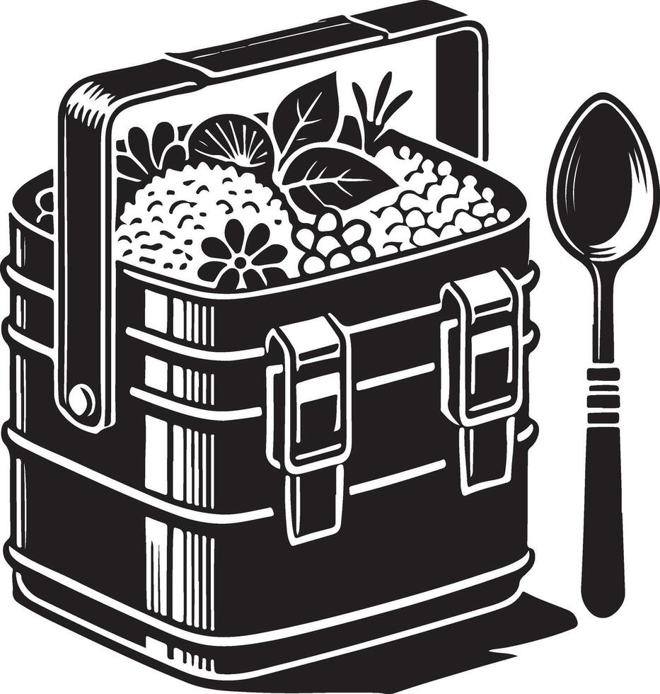 tiffin box silhouette vector