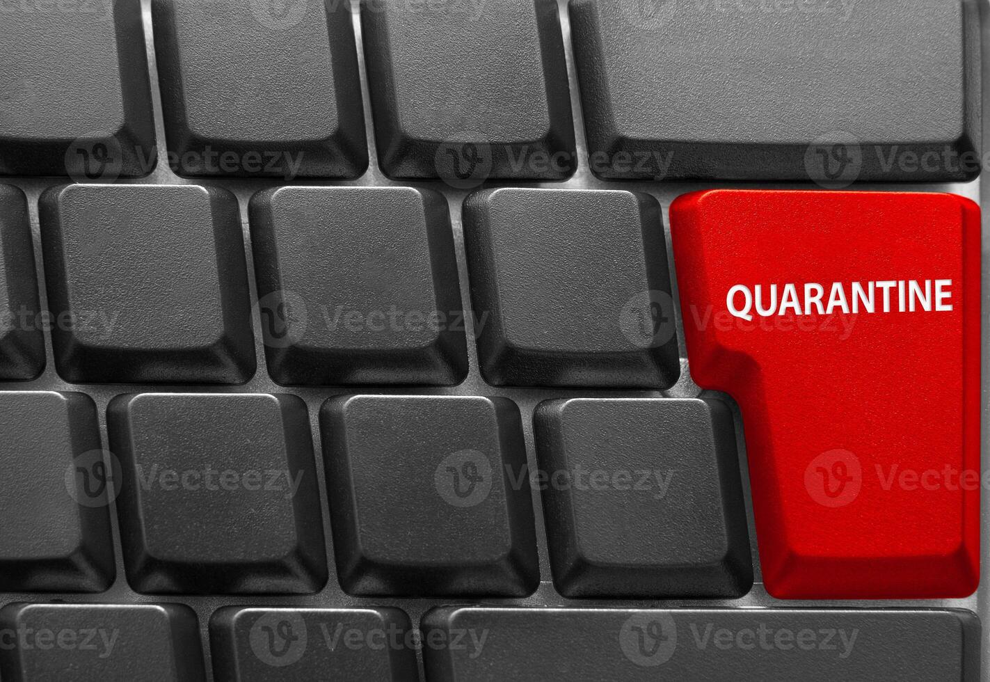 QUARANTNE key on keyboard photo