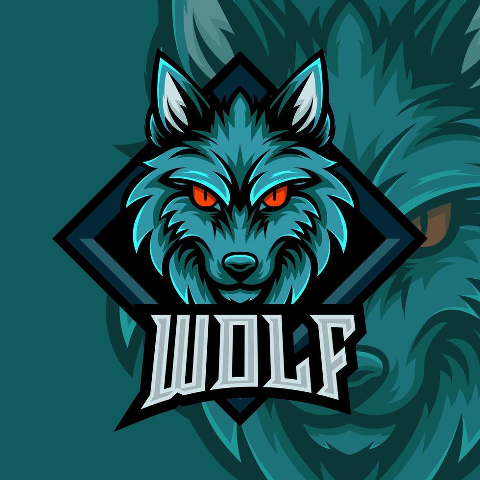 Wolf esport logo illustration, text is editable to suit for gaming logo vector