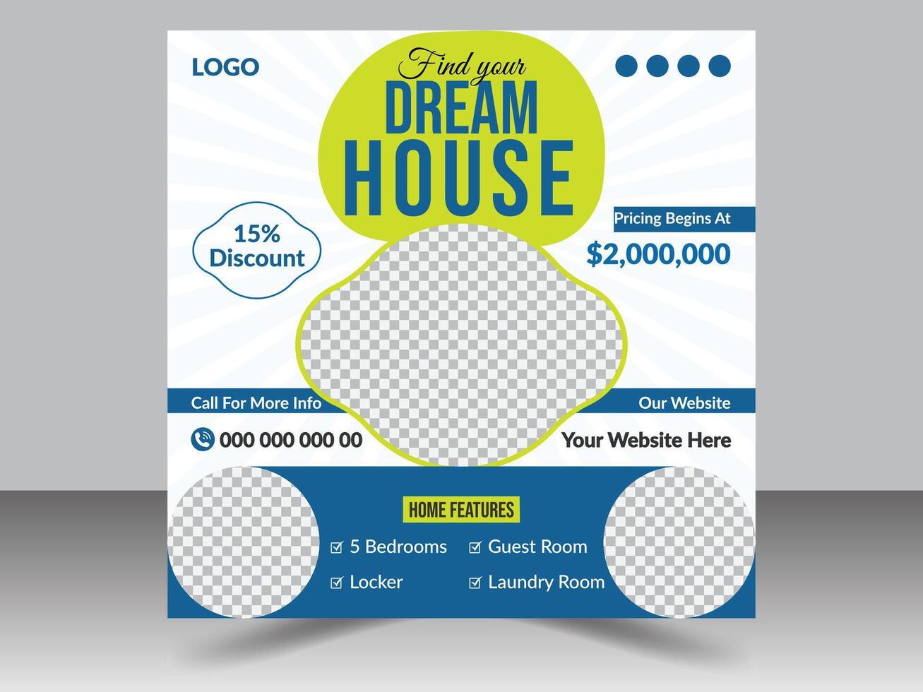 Modern Real estate Social media Post Design vector