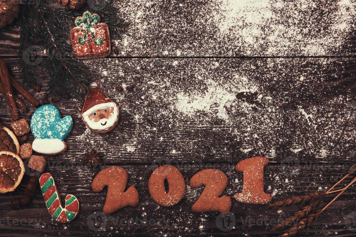 Different ginger cookies 2019 year photo