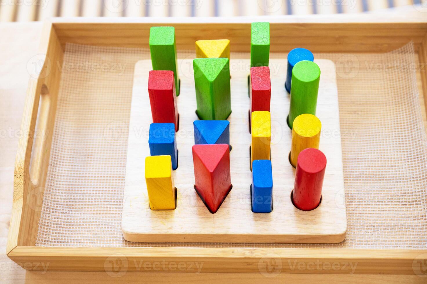 Stylish wooden colorful toy for child photo
