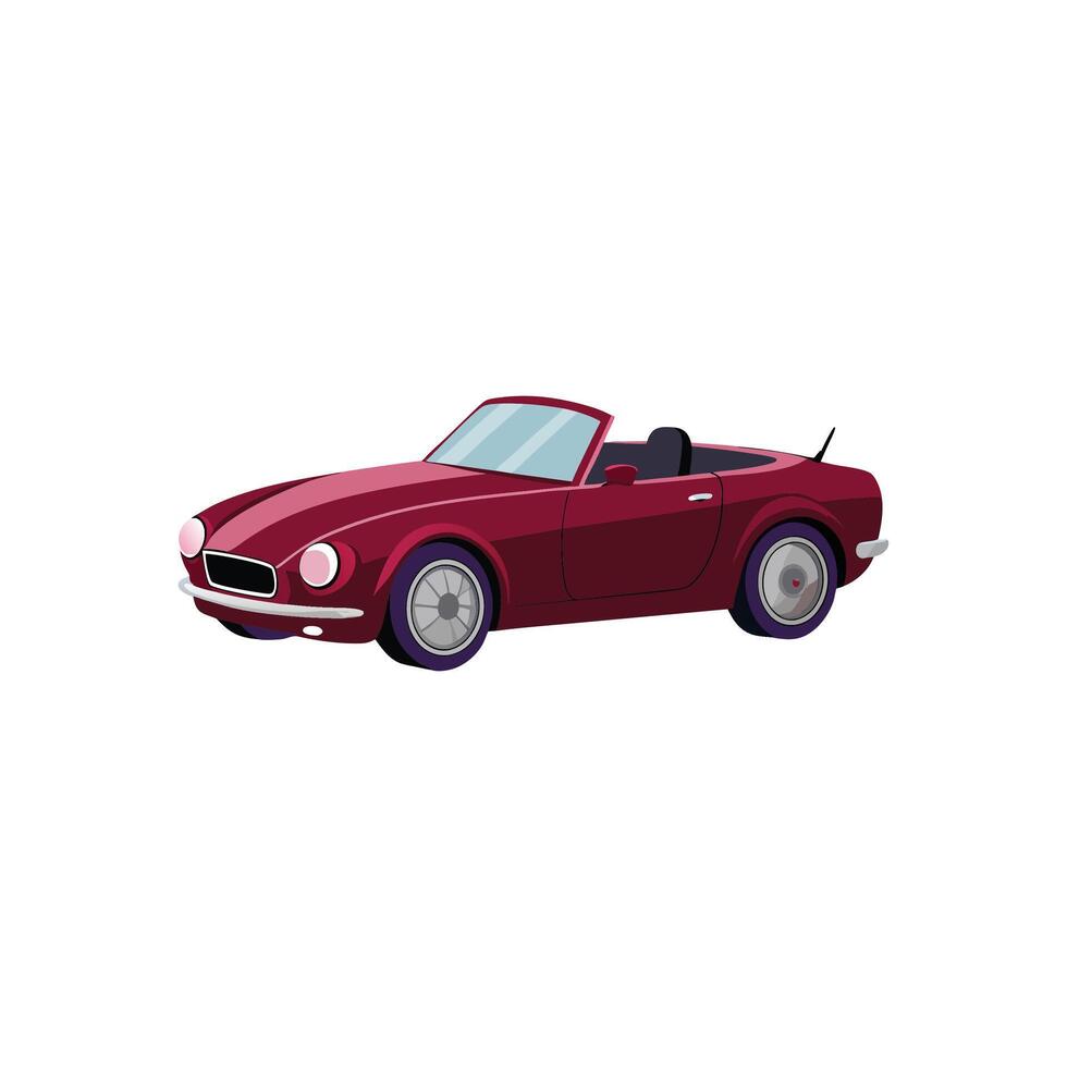 Timeless Sophistication Burgundy Convertible Car Illustration Design vector