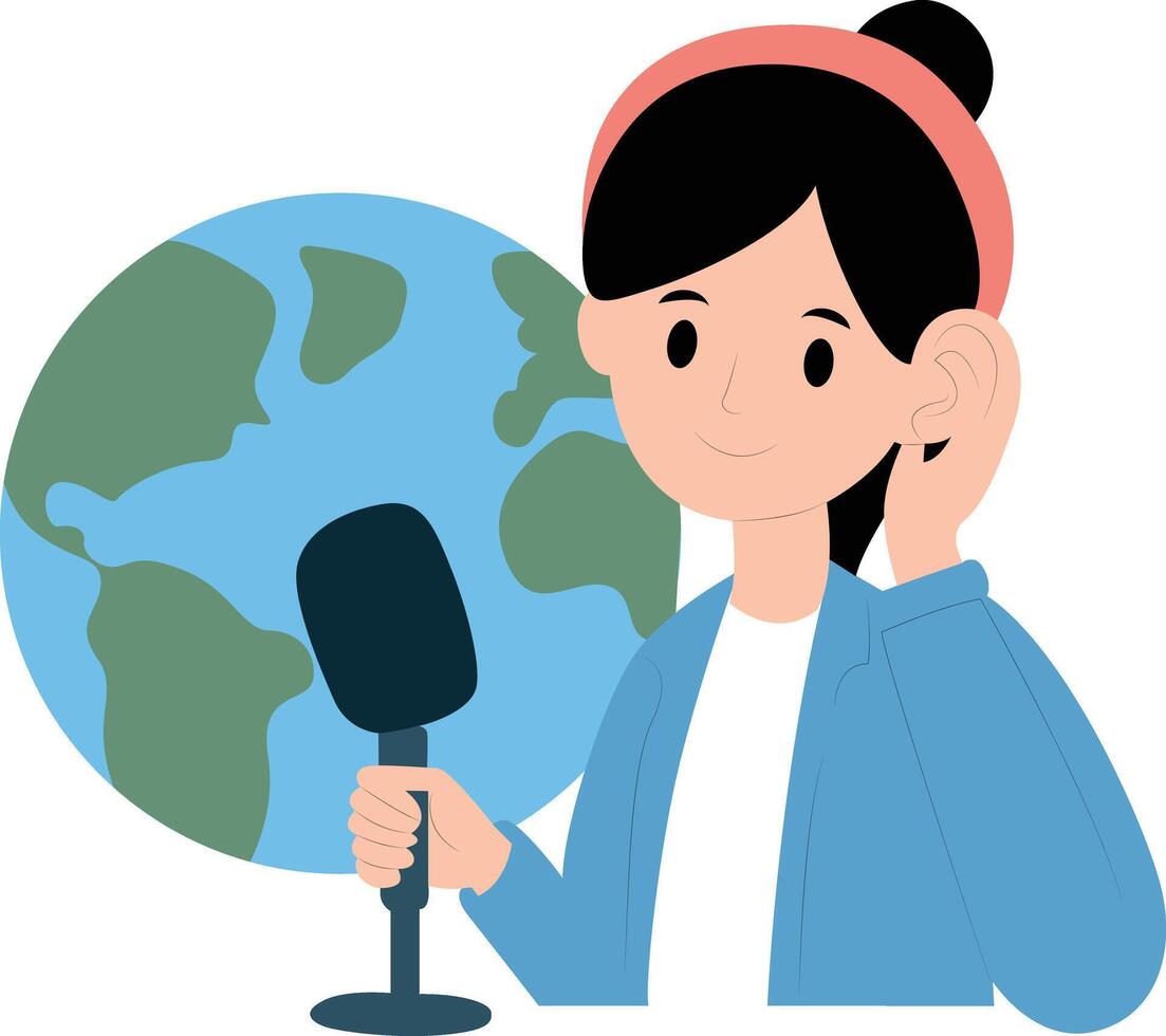 happy a woman World Storytelling Day Narrator peeking vector
