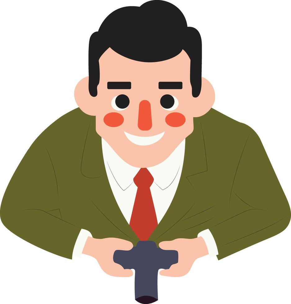 Boy Whispering Secret Cartoon Illustration peeking, happy National Park Preserver vector
