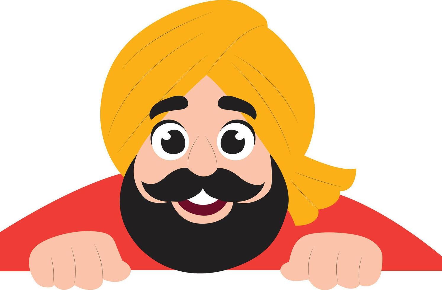 Happy Sikh Man Peeking Illustration peeking, Happy Lohri Farmer vector