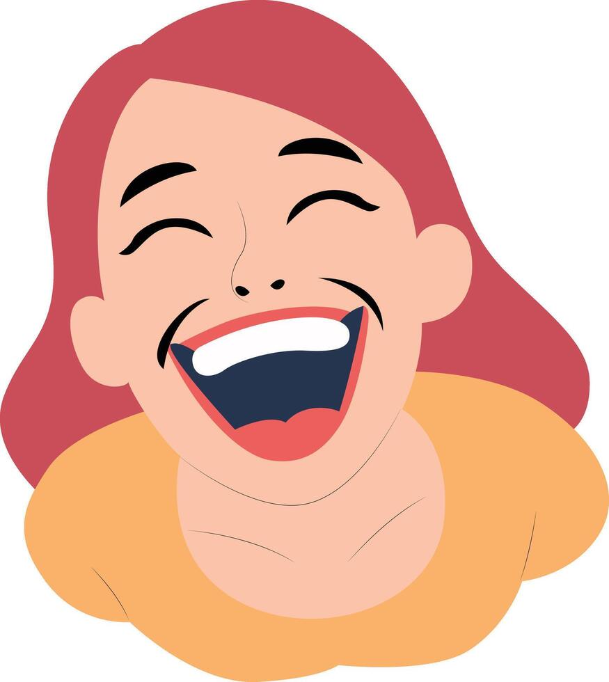 Girl on top view happy Global Belly Laugh Enthusiast vector