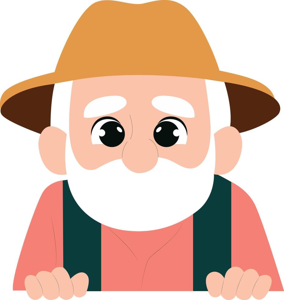 Cartoon Farmer Peeking Over Fence peeking, Happy Lohri Farmer vector