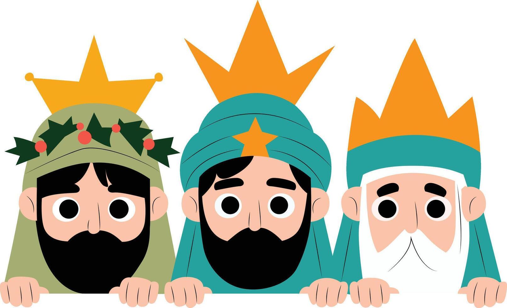 Caspar Epiphany Magi peeking vector