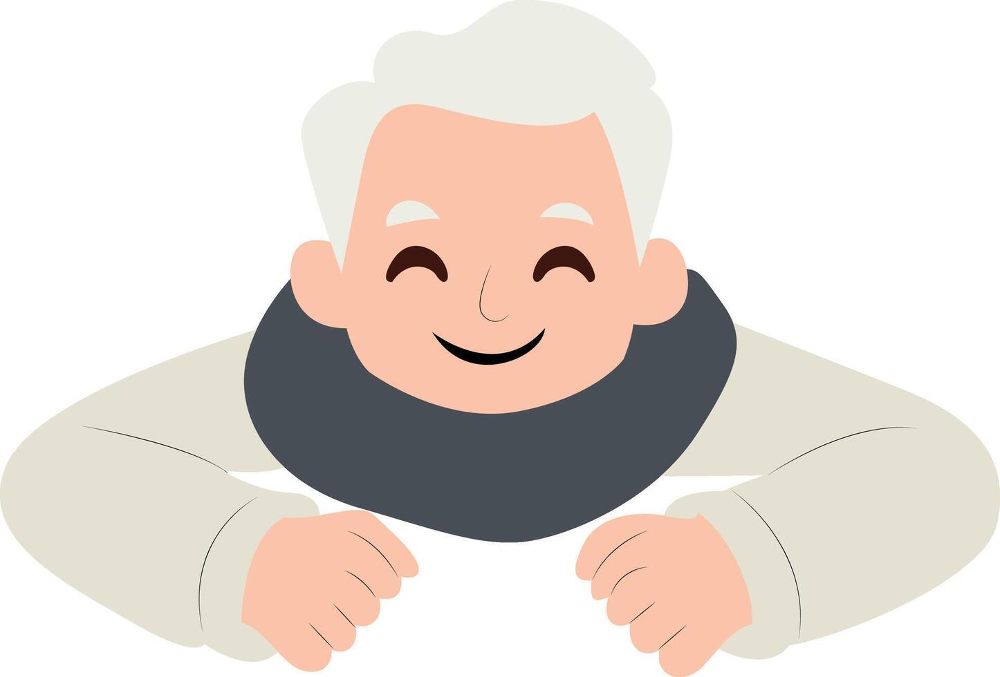 Happy Elderly Man Peeking Illustration, happy Cozy Blanket Enthusiast vector