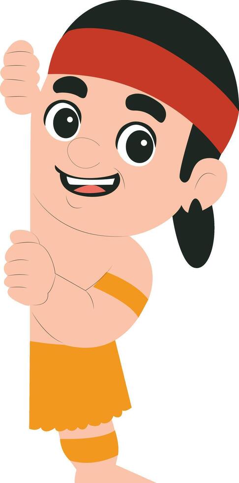 Maori man dancer peeking vector
