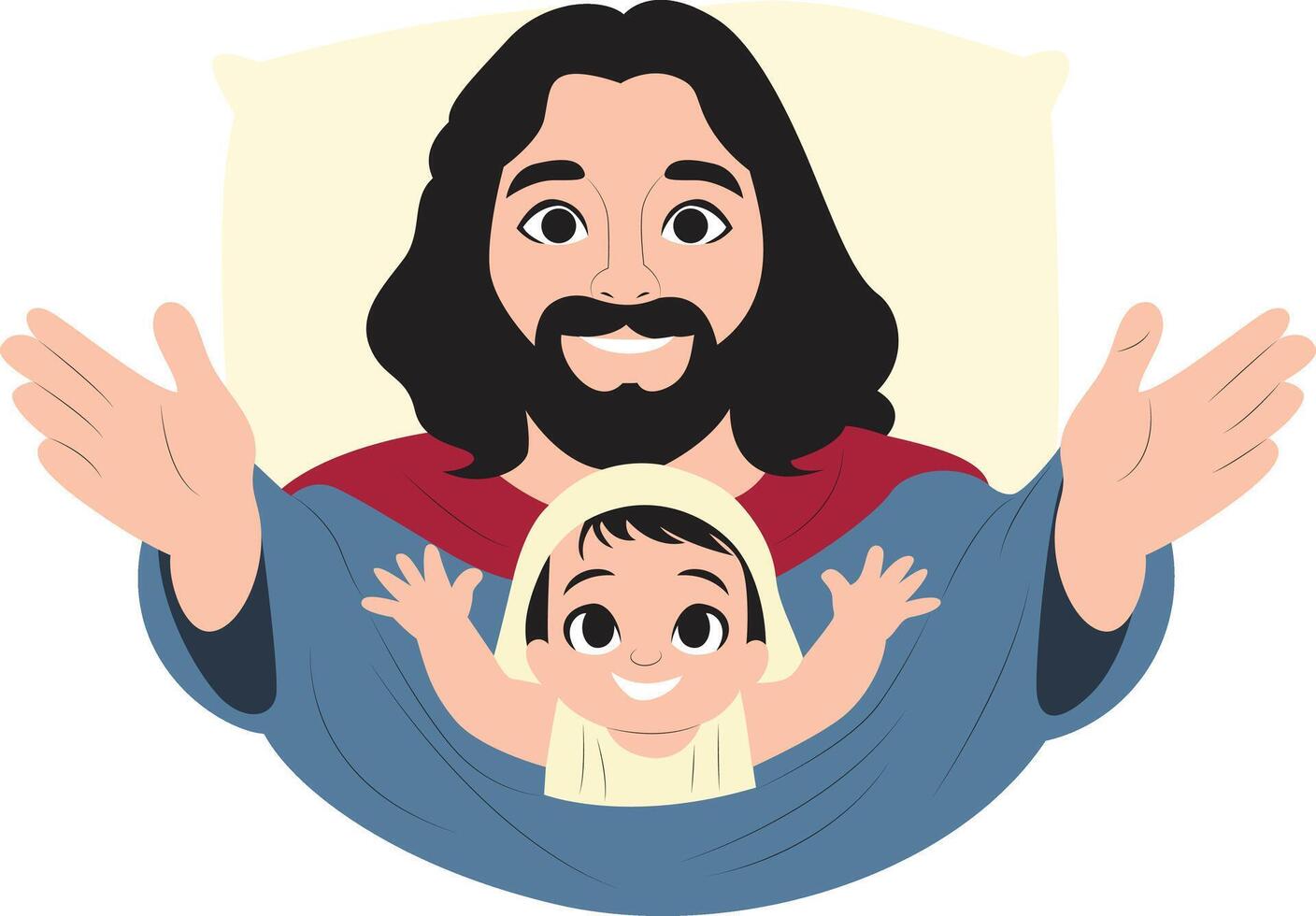 Happy Baby Jesus Raising Hands vector