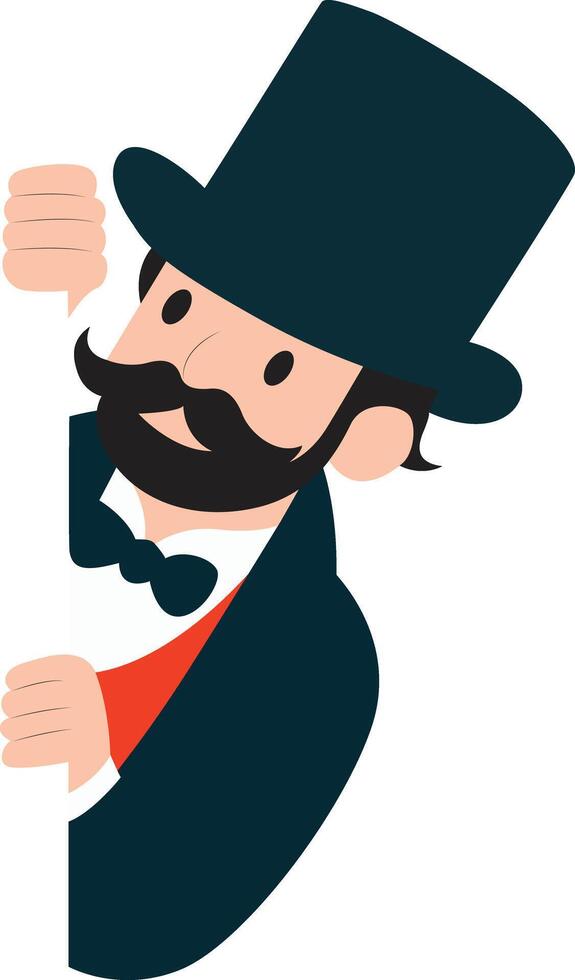 scottish man Happy Burns Night Celebrant peeking from the side vector