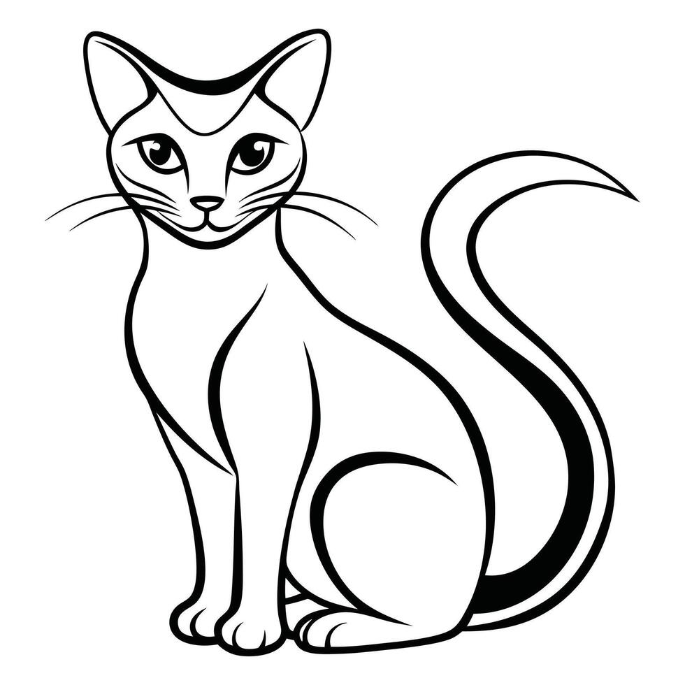 Stylized Black Cat Silhouette for Digital Art vector