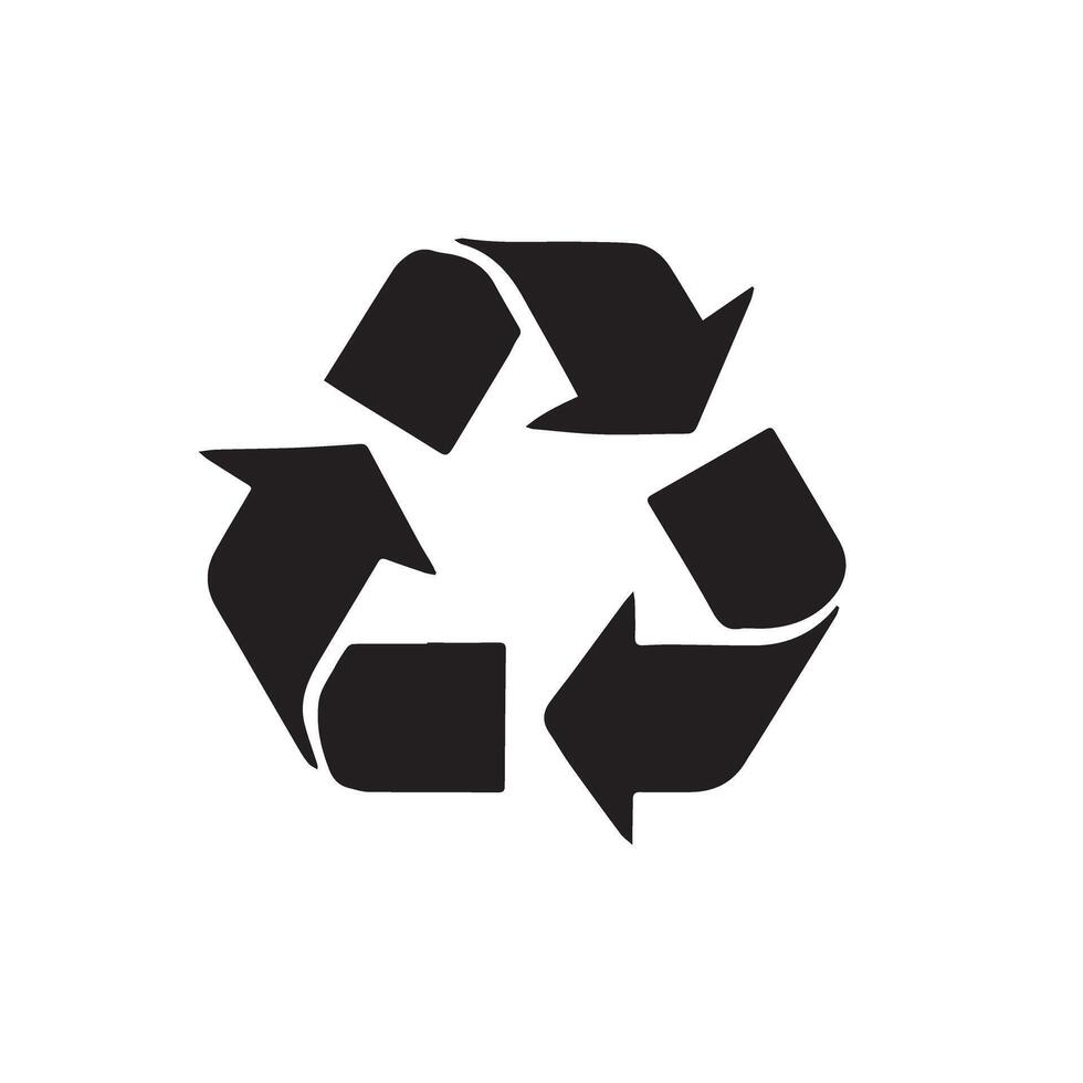 Recycleable icon in black silhouette Illustration vector
