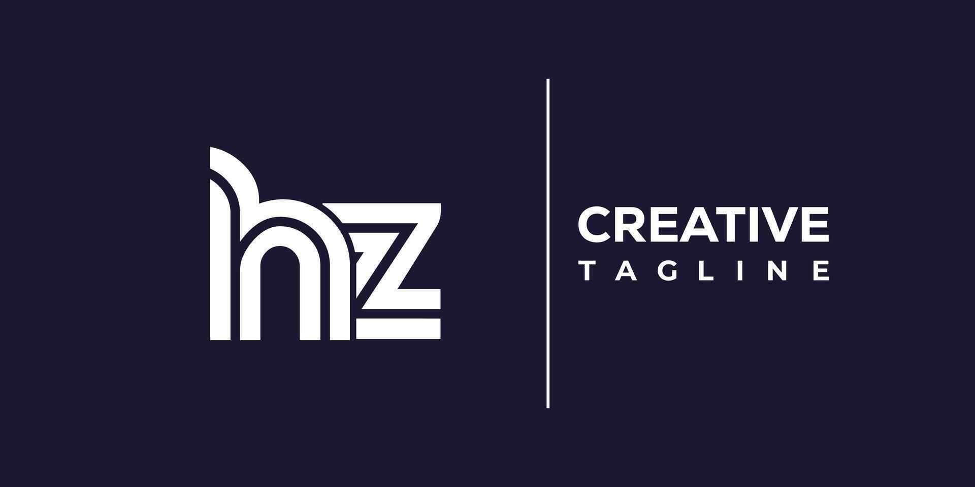hz abstract minimalist letters Logo Monogram. vector