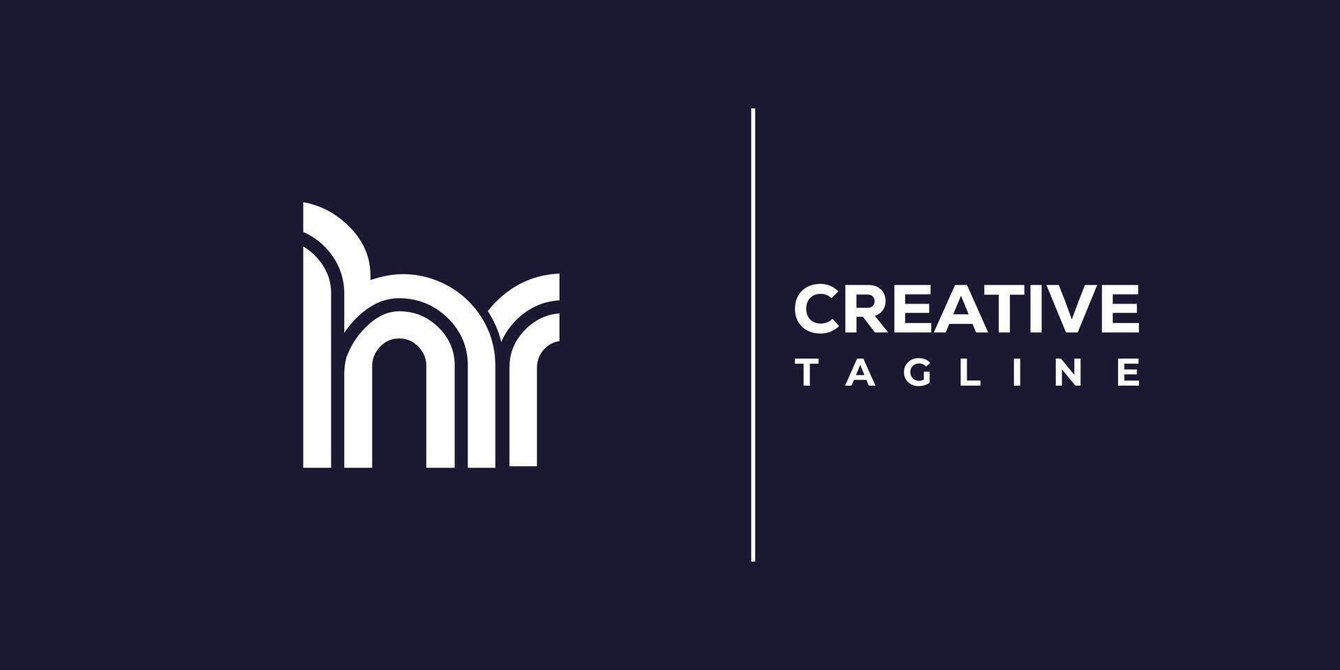 hr abstract minimalist letters Logo Monogram. vector