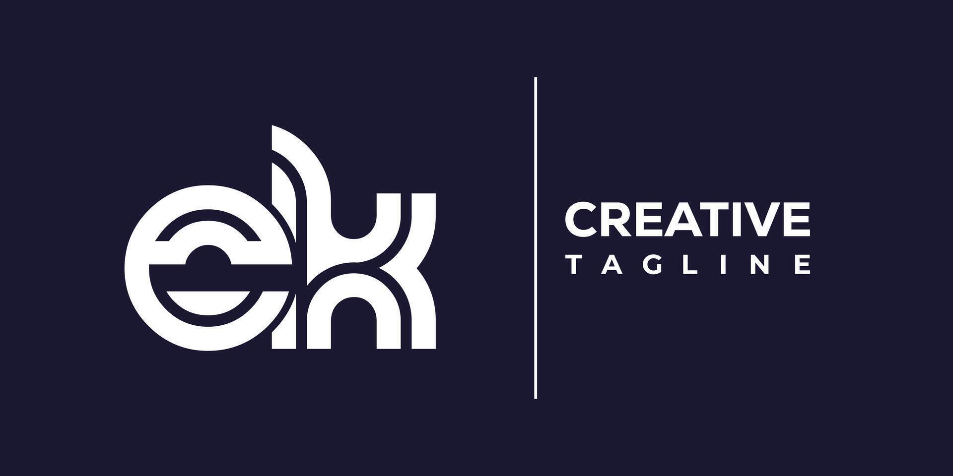 ek abstract minimalist letters Logo Monogram. vector