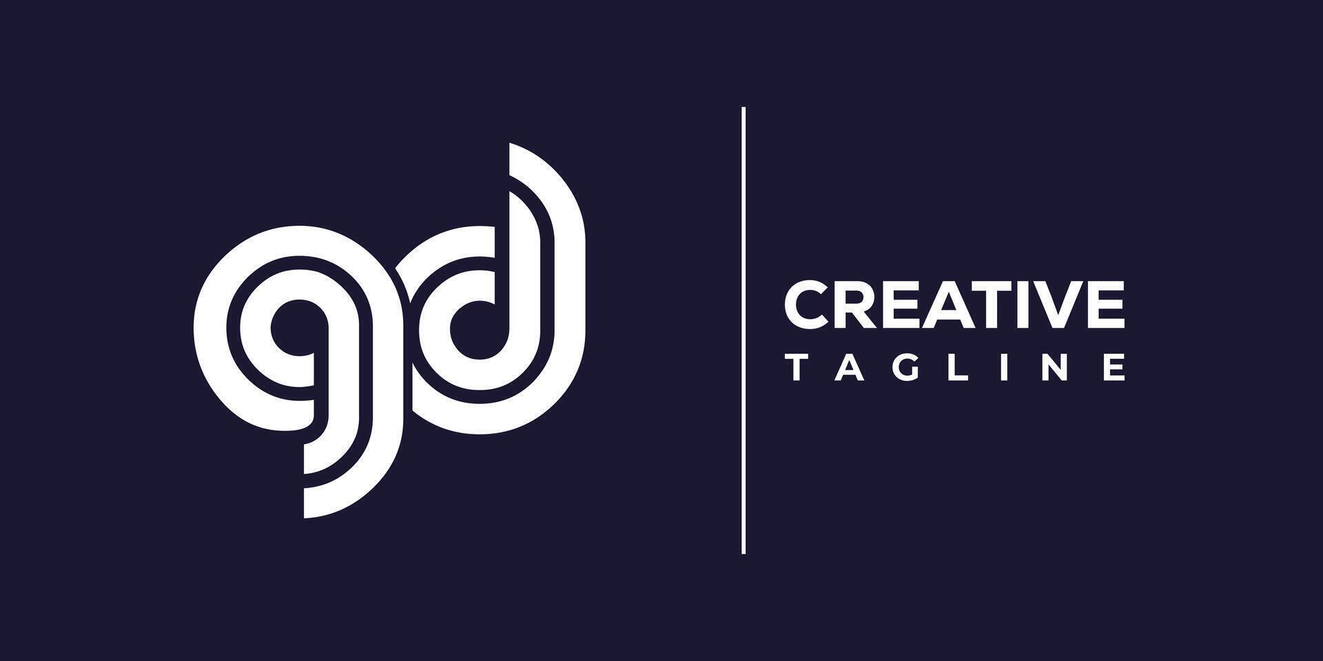 gd abstract minimalist letters Logo Monogram. vector