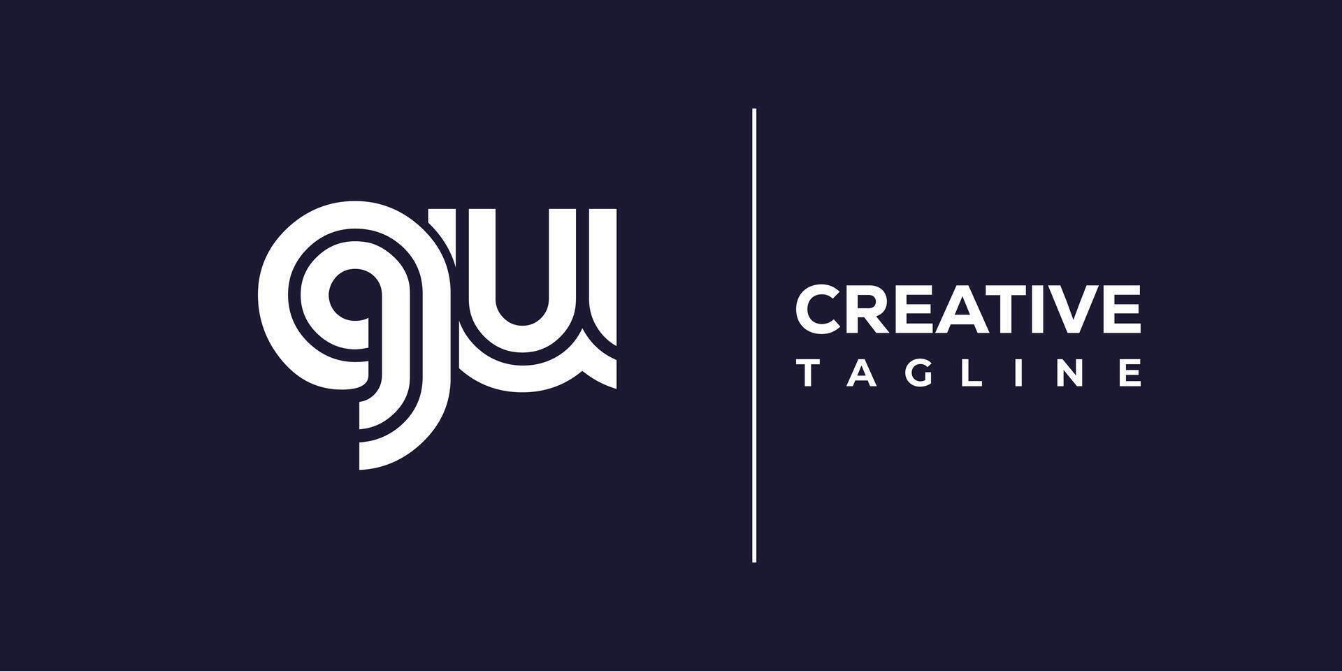 gu abstract minimalist letters Logo Monogram. vector