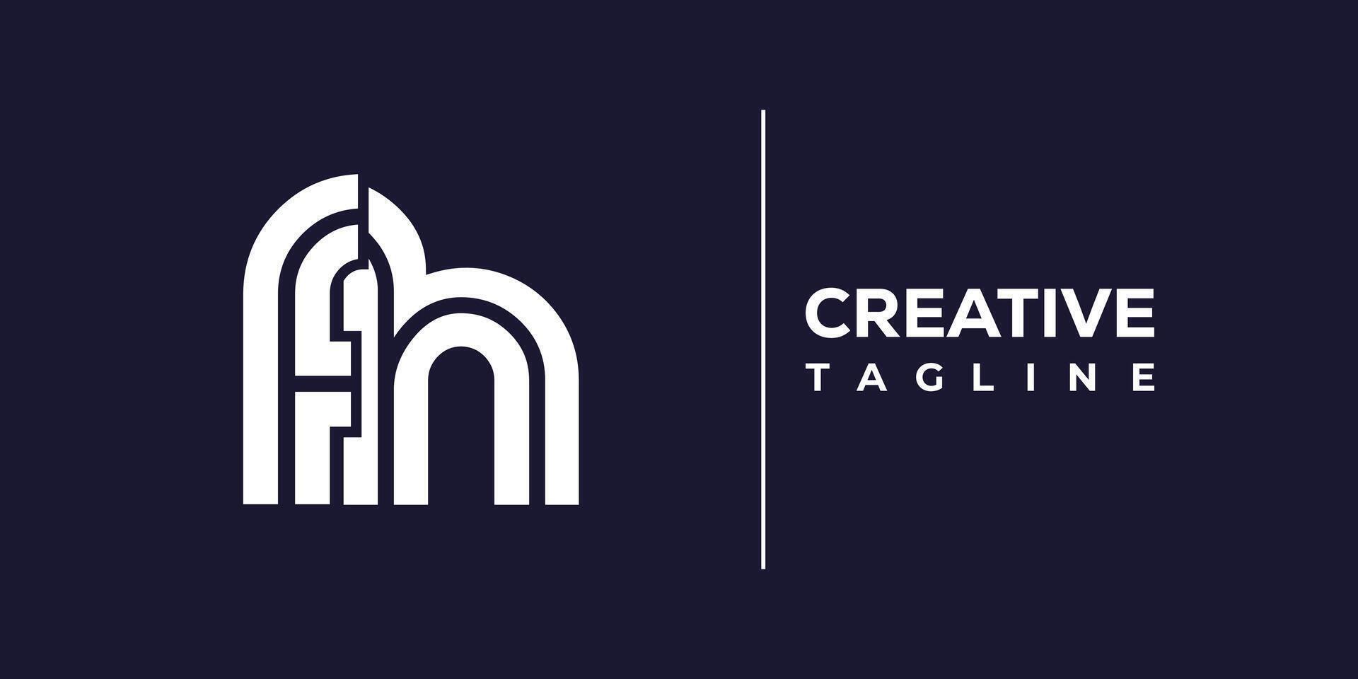 fh abstract minimalist letters Logo Monogram. vector