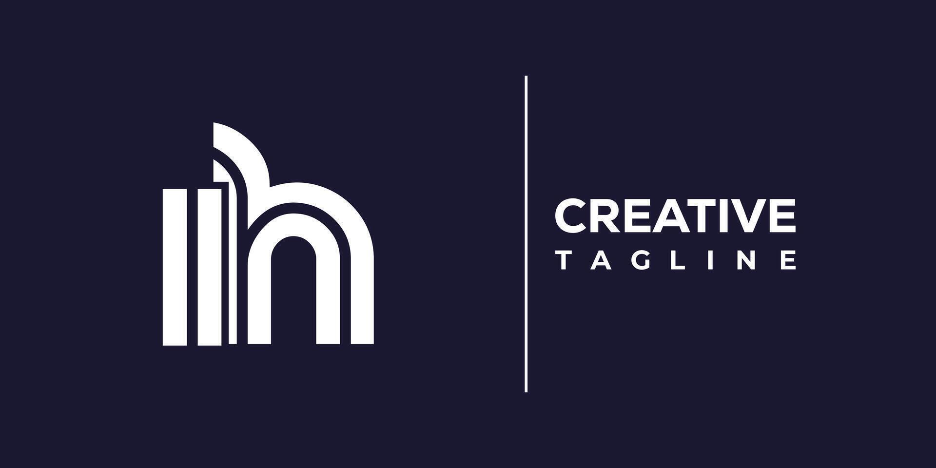 ih abstract minimalist letters Logo Monogram. vector