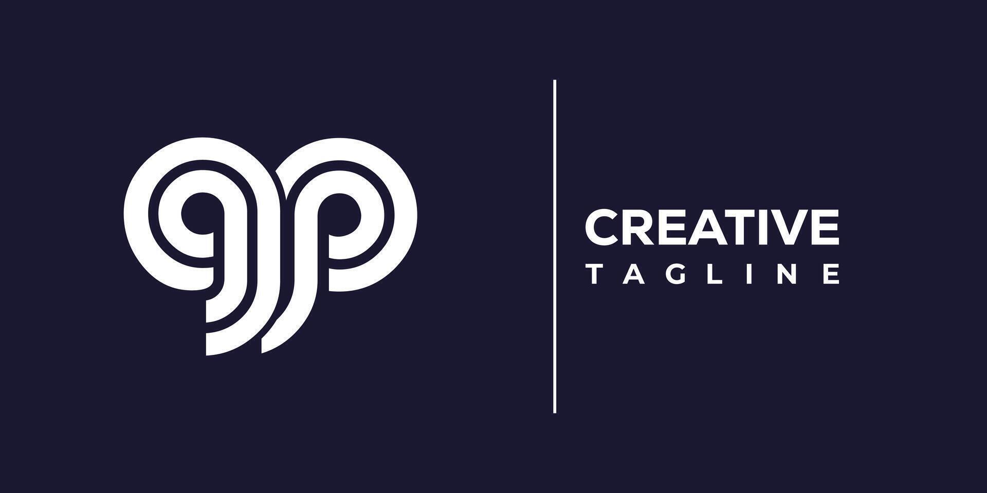 gp abstract minimalist letters Logo Monogram. vector