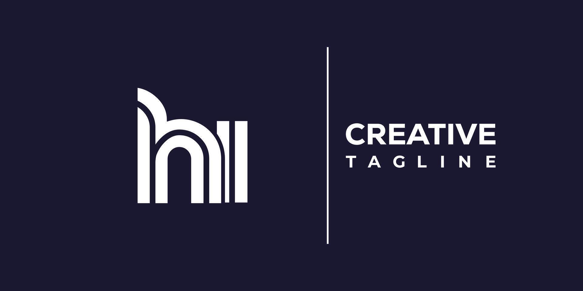 hi abstract minimalist letters Logo Monogram. vector